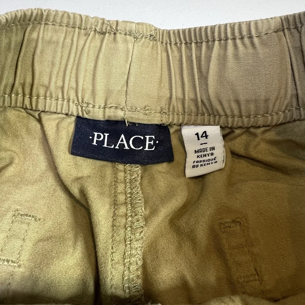 CHILDREN'S PLACE BOYS SIZE 14 KHAKI‎ CARGO UNIFORM SHORTS ADJUSTABLE WAIST